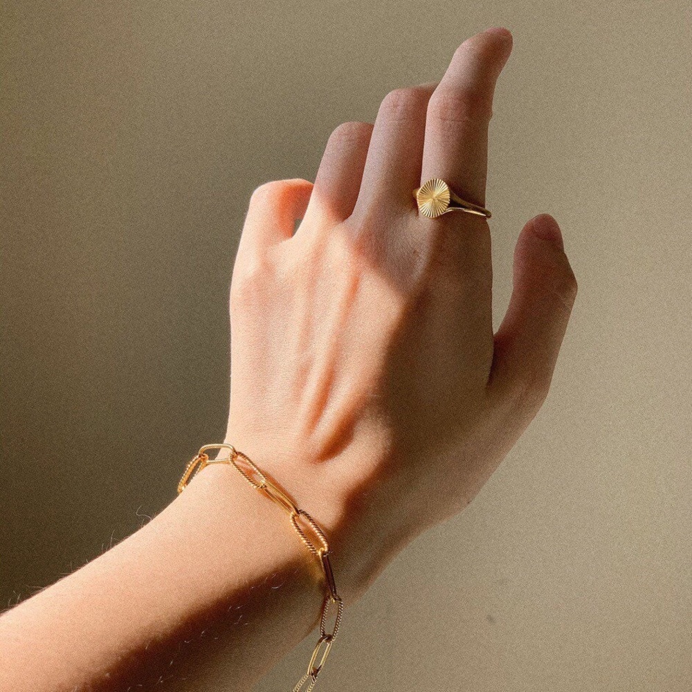 18K Gold Plated Solaris Signet Ring